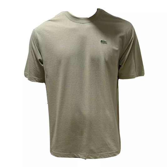 Lacoste Sport Mens T Shirt M Green Crew Neck Waffle Knit Textured Cotton