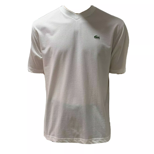 Lacoste Sport Mens T Shirt Medium White Crew Neck Waffle Knit Textured Cotton