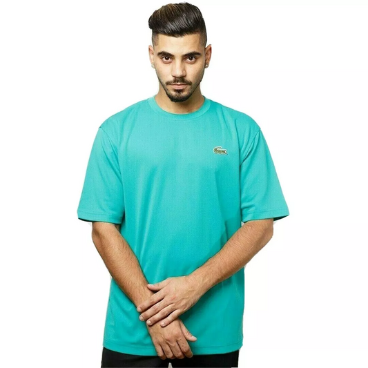 Lacoste Mens T Shirt Medium Fr4 Green Sport Tennis Breathable Big Crocodile Logo