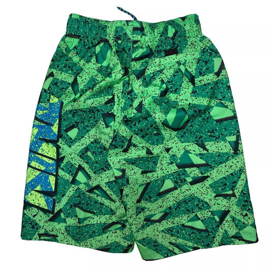 Nike Kids Boys Swimming Trunks Small Green Pocket Waistband Drawstring 8 9 Yrs