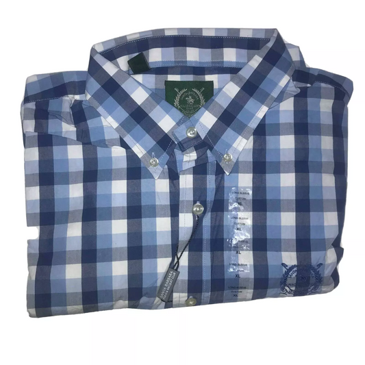 Santa Barbara Mens Custom Fit Shirt XL Multicolor Button Down Cotton Long Sleeve