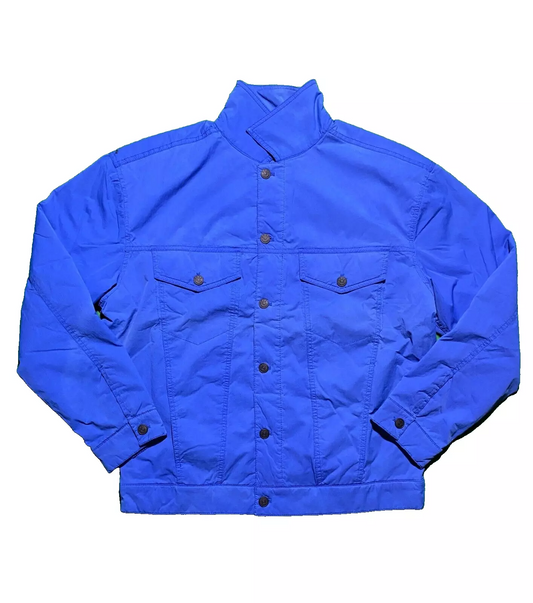 Hugo Boss Cento1 Coat Medium Blue Primaloft Insulation Button Up Front Placket