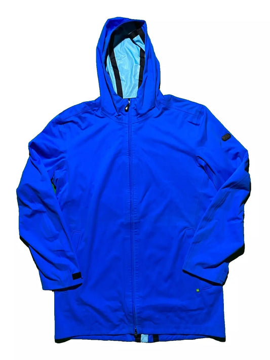 Hugo Boss Mens Windbreaker Jacket XL Blue Hooded Lightweight Water resistant