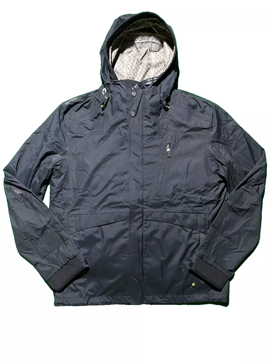 Hugo Boss Mens Bomber Down XL Jacket Navy Blue Padded Yellow Water Resistant