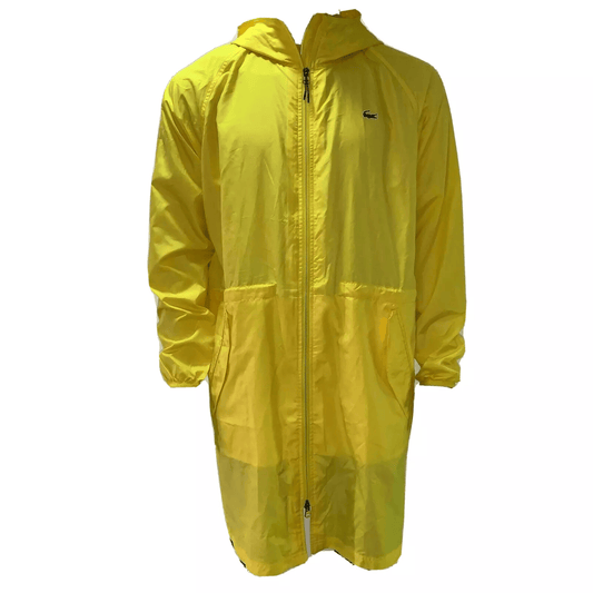 Lacoste Mens Jacket Medium Fr 50 Yellow Hooded Zip Parka Lightweight BH5434