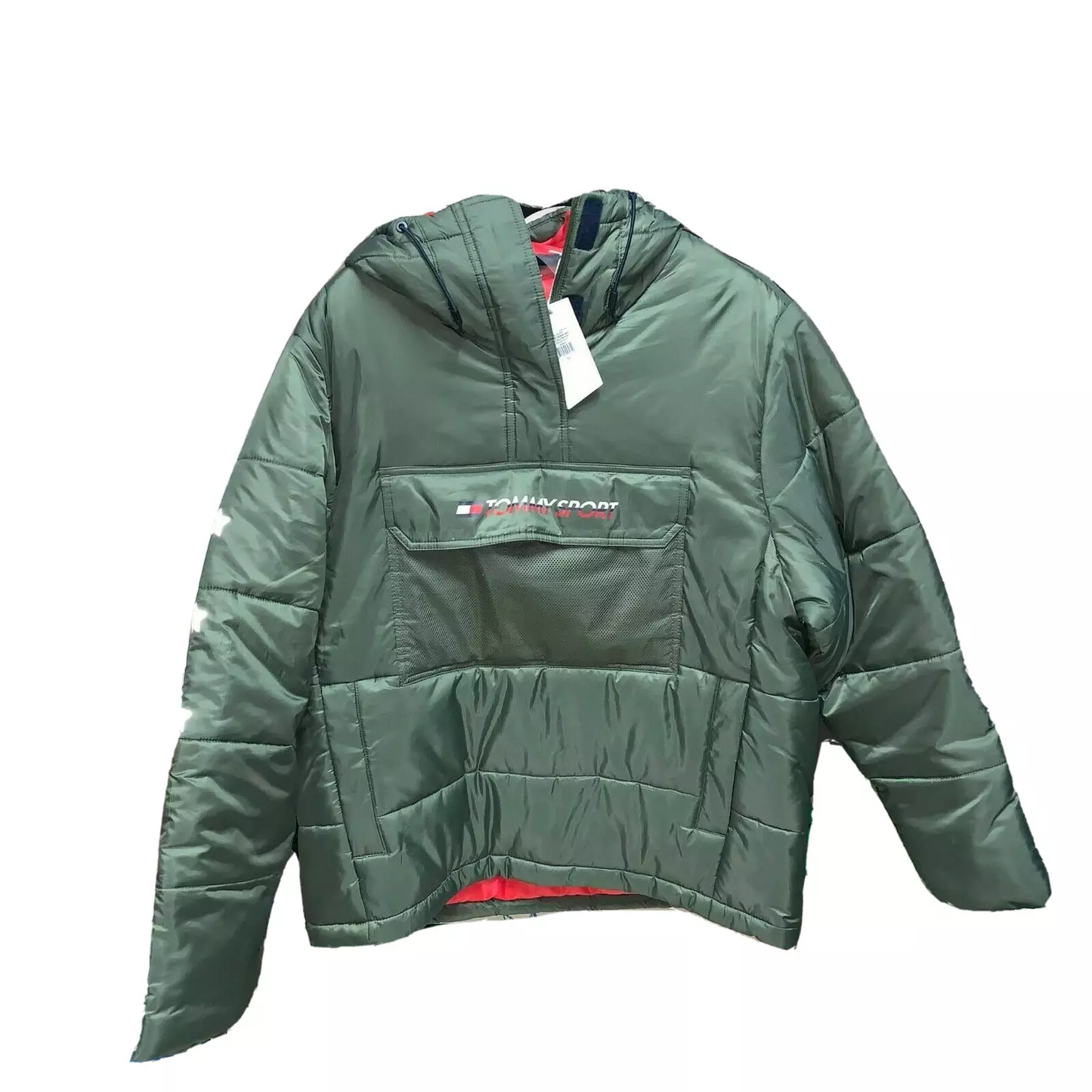 Tommy Hilfiger Women Jacket Small Green Pink Small Sport Hoodie Down Insulated