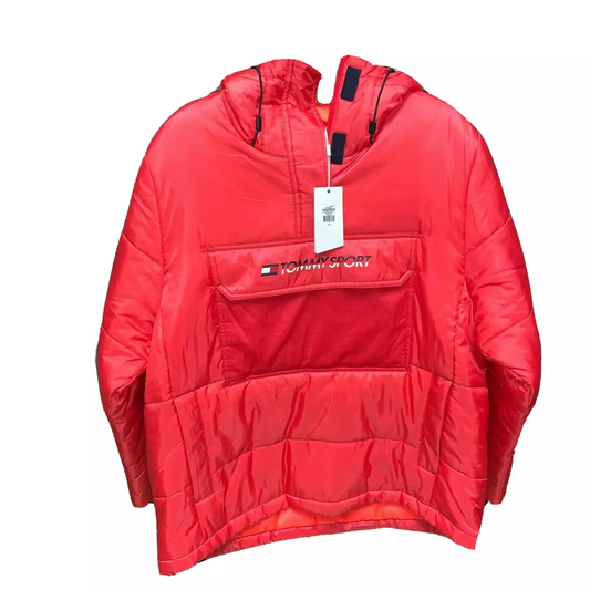 Tommy Hilfiger Women Jacket Small Pink Orange Small Sport Hoodie Down Insulated