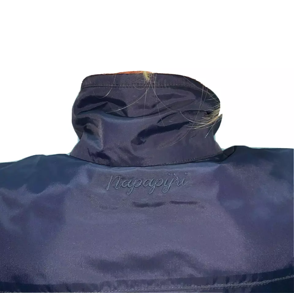 Napapijri Women Jacket Small Navy Blue Windbreaker Water Resistant Lightweight