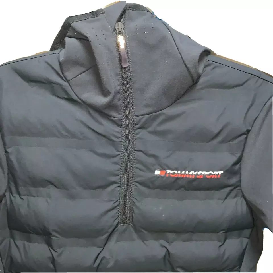 Tommy Hilfiger Women Jacket Large Navy Sport Hybrid Hooded Slim Fit S10S100377