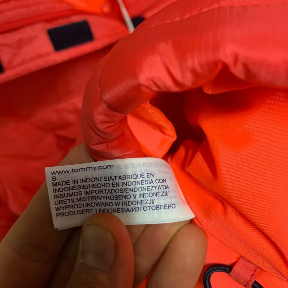 Tommy Hilfiger Women Jacket Small Pink Orange Small Sport Hoodie Down Insulated