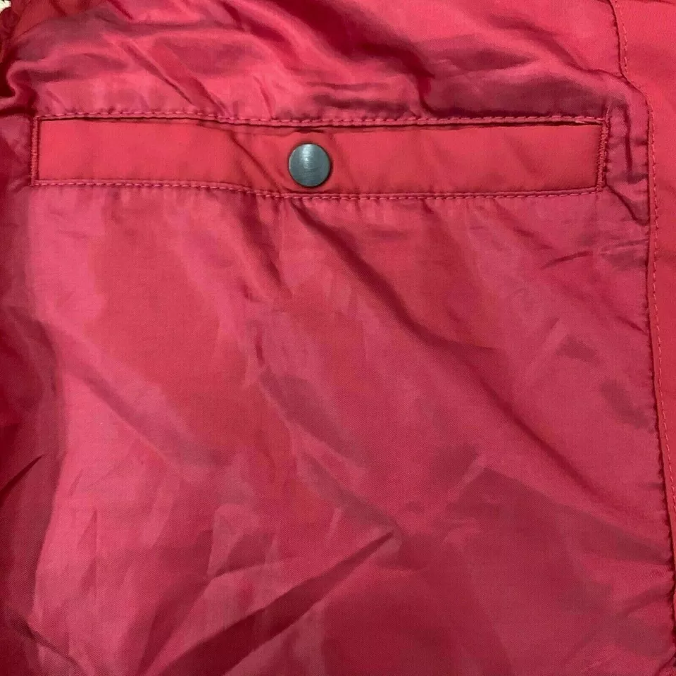 Hugo Boss Mens Vest Large 2XL Red Quilted Puffer Jacket Stand Up Collar Full Zip