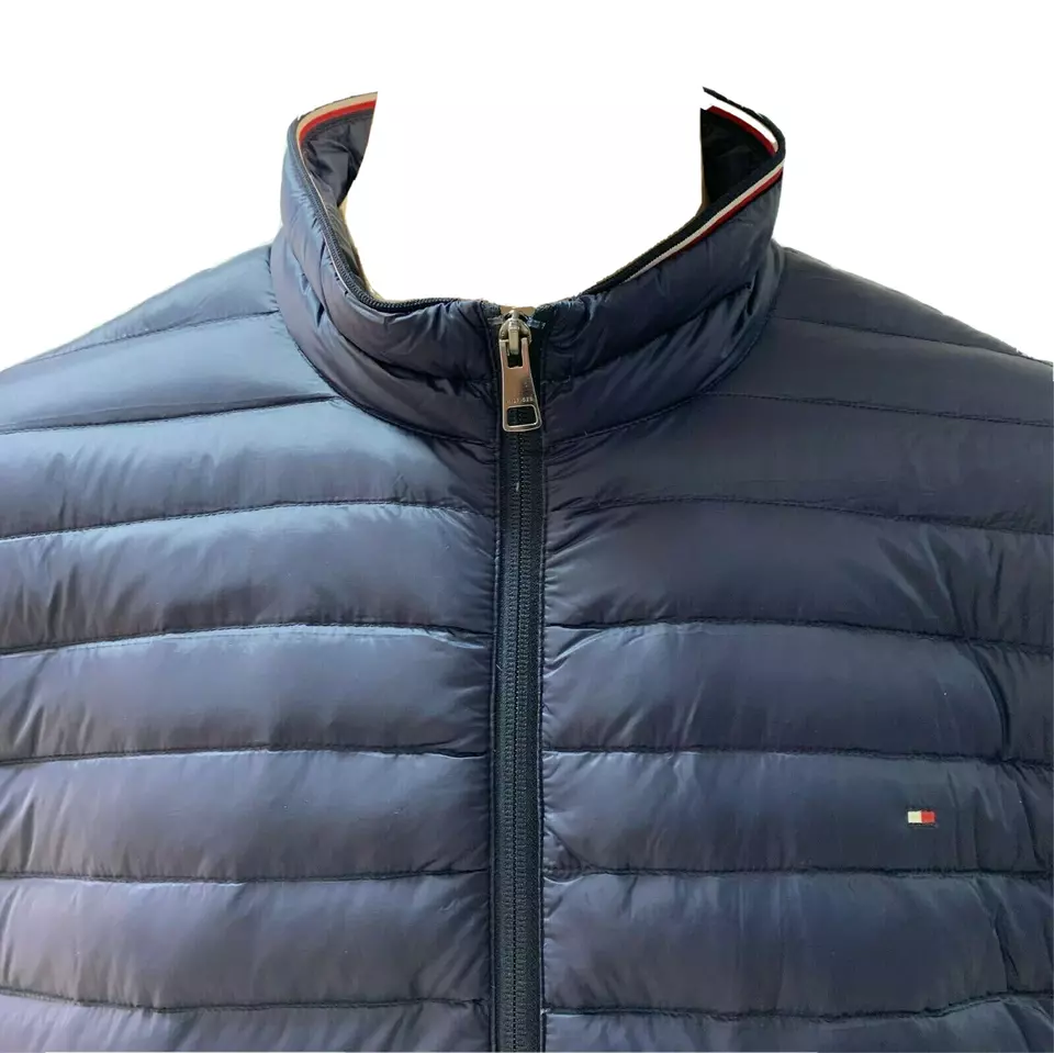 Tommy Hilfiger Mens Puffer Jacket 2XL Navy Blue Core Packable Down MW0MW12720