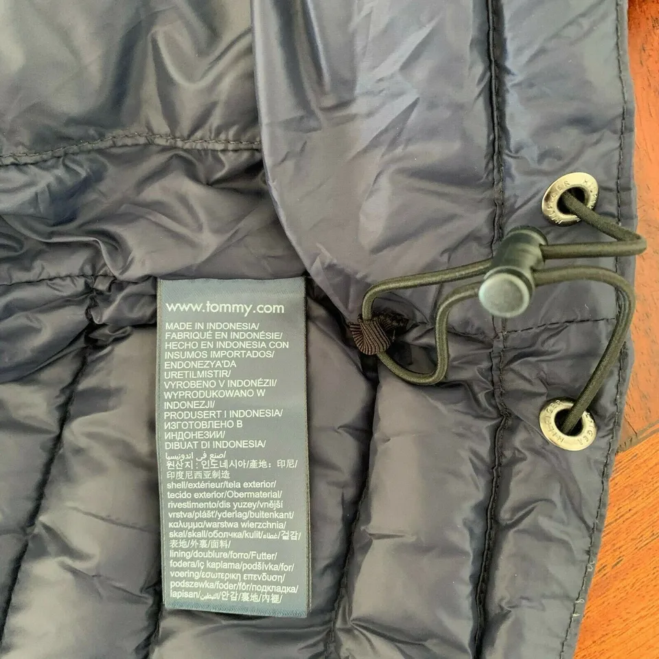 Tommy Hilfiger Mens Puffer Jacket 2XL Navy Blue Core Packable Down MW0MW12720