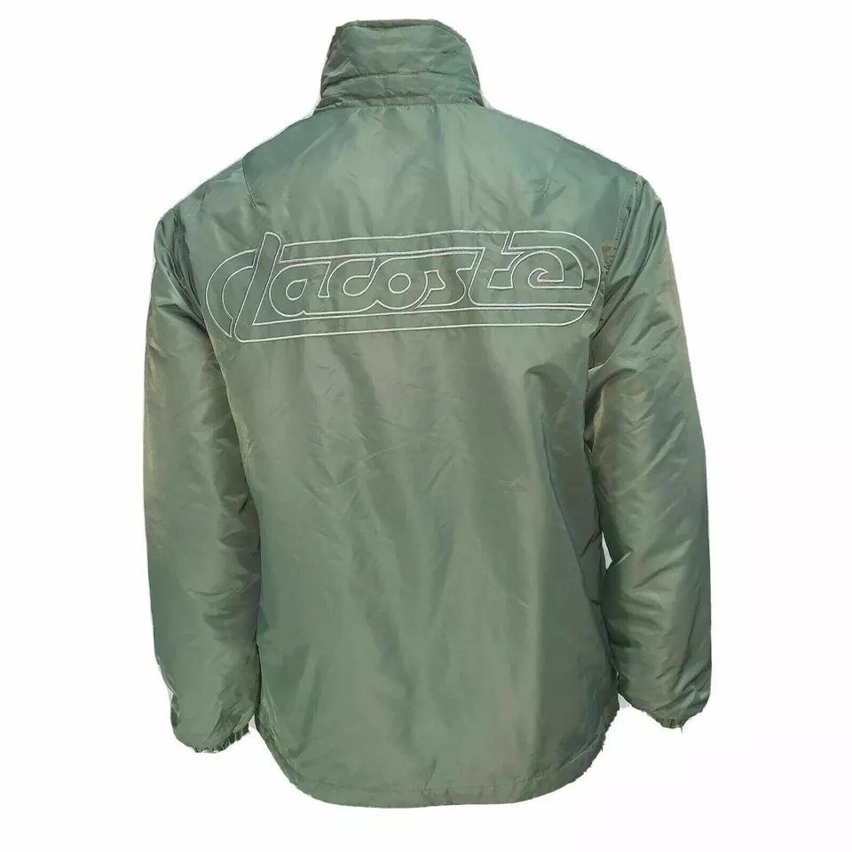 Lacoste Live Mens Bomber Jacket Fr 48 50 Khaki Green Buttoned Embroidered Casual