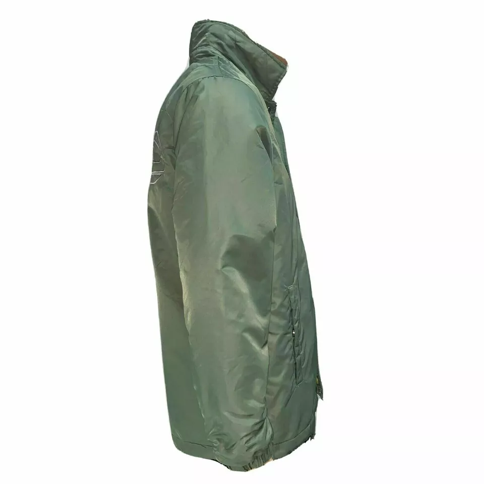 Lacoste Live Mens Bomber Jacket Fr 48 50 Khaki Green Buttoned Embroidered Casual