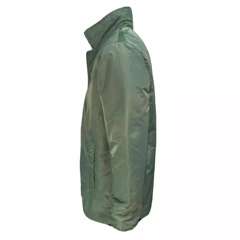 Lacoste Live Mens Bomber Jacket Fr 48 50 Khaki Green Buttoned Embroidered Casual