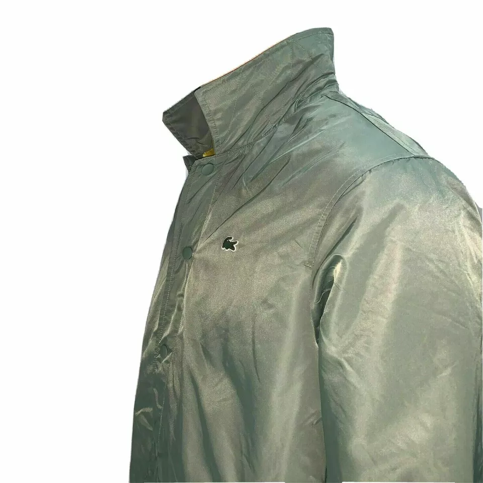 Lacoste Live Mens Bomber Jacket Fr 48 50 Khaki Green Buttoned Embroidered Casual