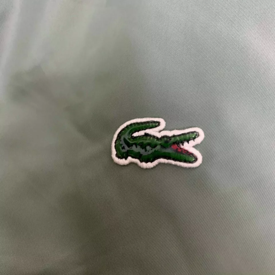 Lacoste Live Mens Bomber Jacket Fr 48 50 Khaki Green Buttoned Embroidered Casual