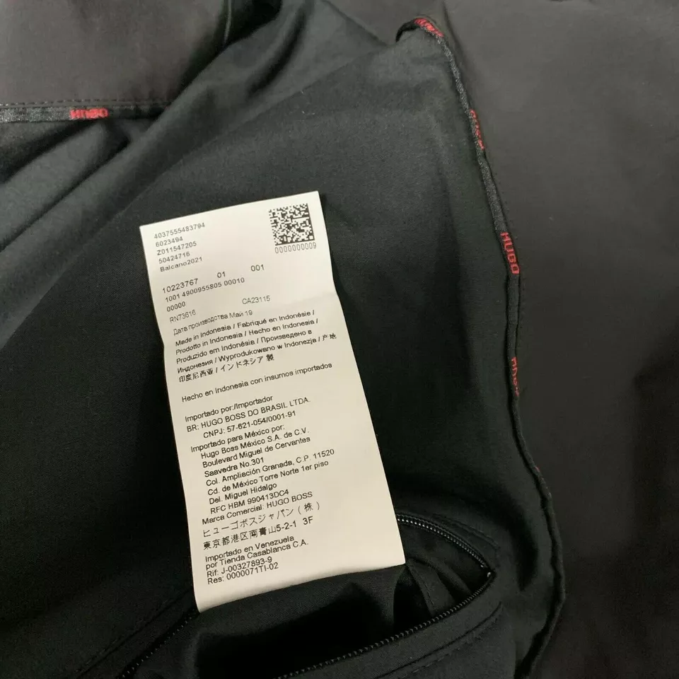 Hugo Boss Mens Jacket Medium Windbreaker 48 Black Green Lightweight Balcano 2021