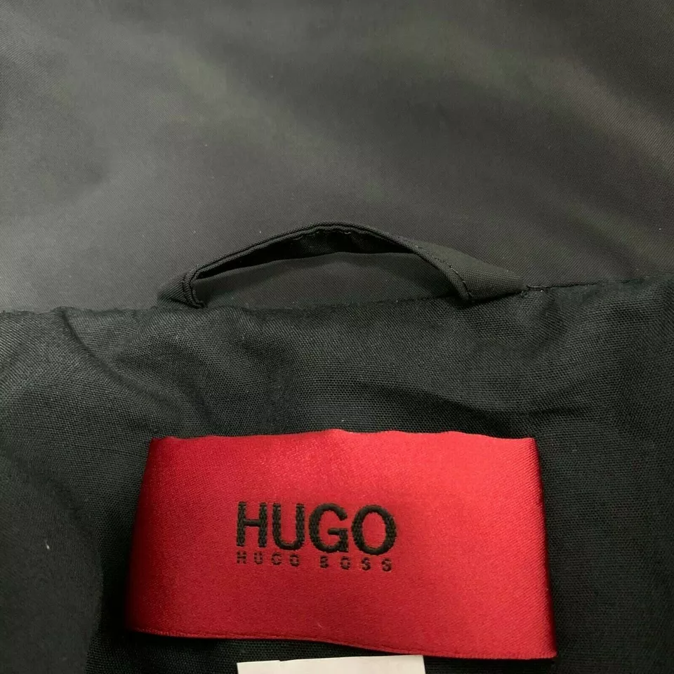 Hugo Boss Mens Jacket Medium Windbreaker 48 Black Green Lightweight Balcano 2021