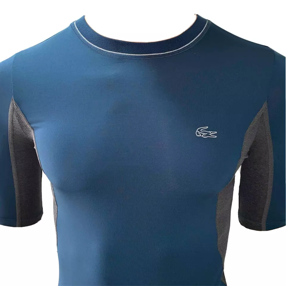Lacoste Mens T Shirt Blue S M 3XL 4XL Compression Athletic Tennis Golf Reflective