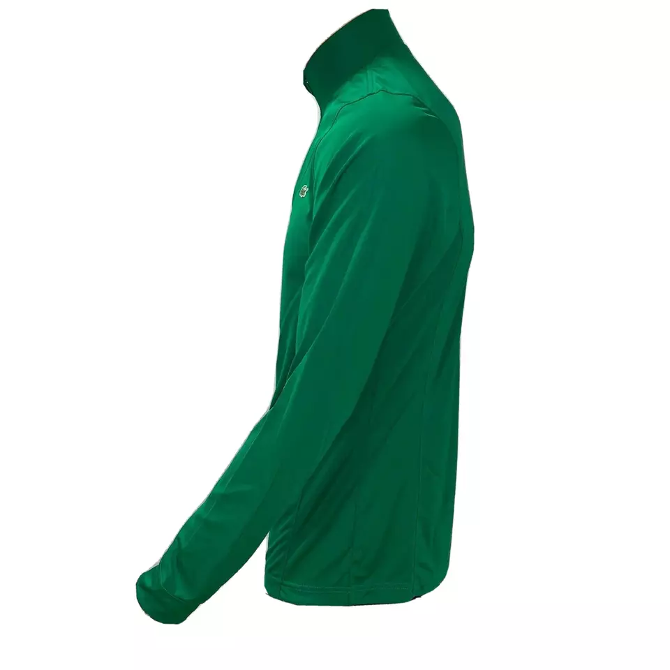 Lacoste Mens Sport Zip Neckline Tennis T Shirt Basic Long Sleeves M Green