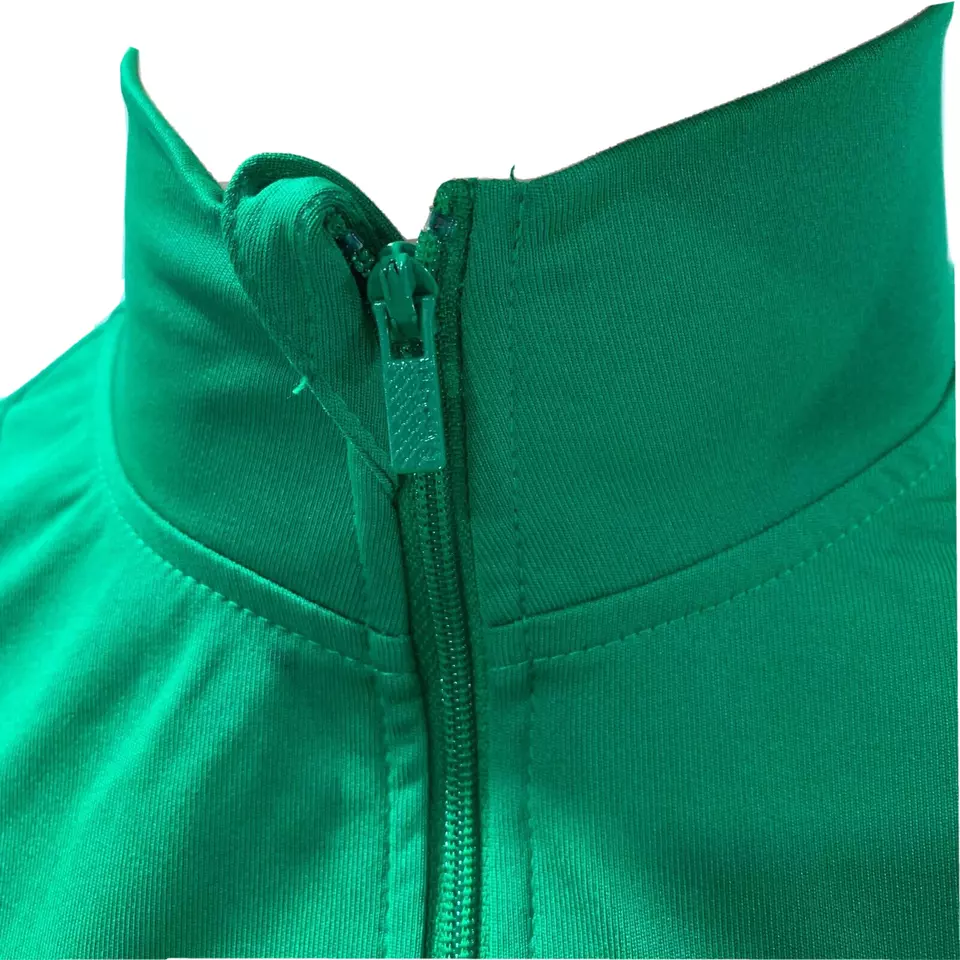 Lacoste Mens Sport Zip Neckline Tennis T Shirt Basic Long Sleeves M Green