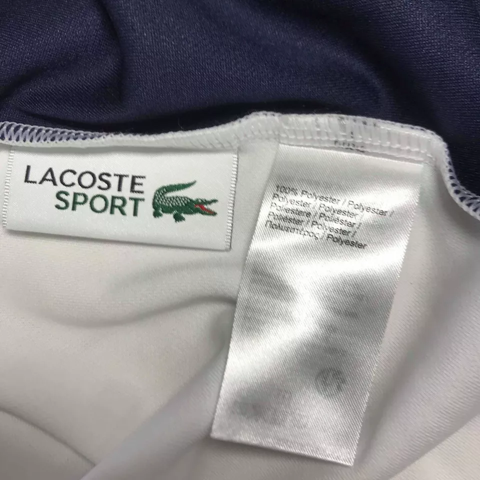 Lacoste Mens T Shirt XS Navy Blue White Colorblock Uv Protection Technical Pique