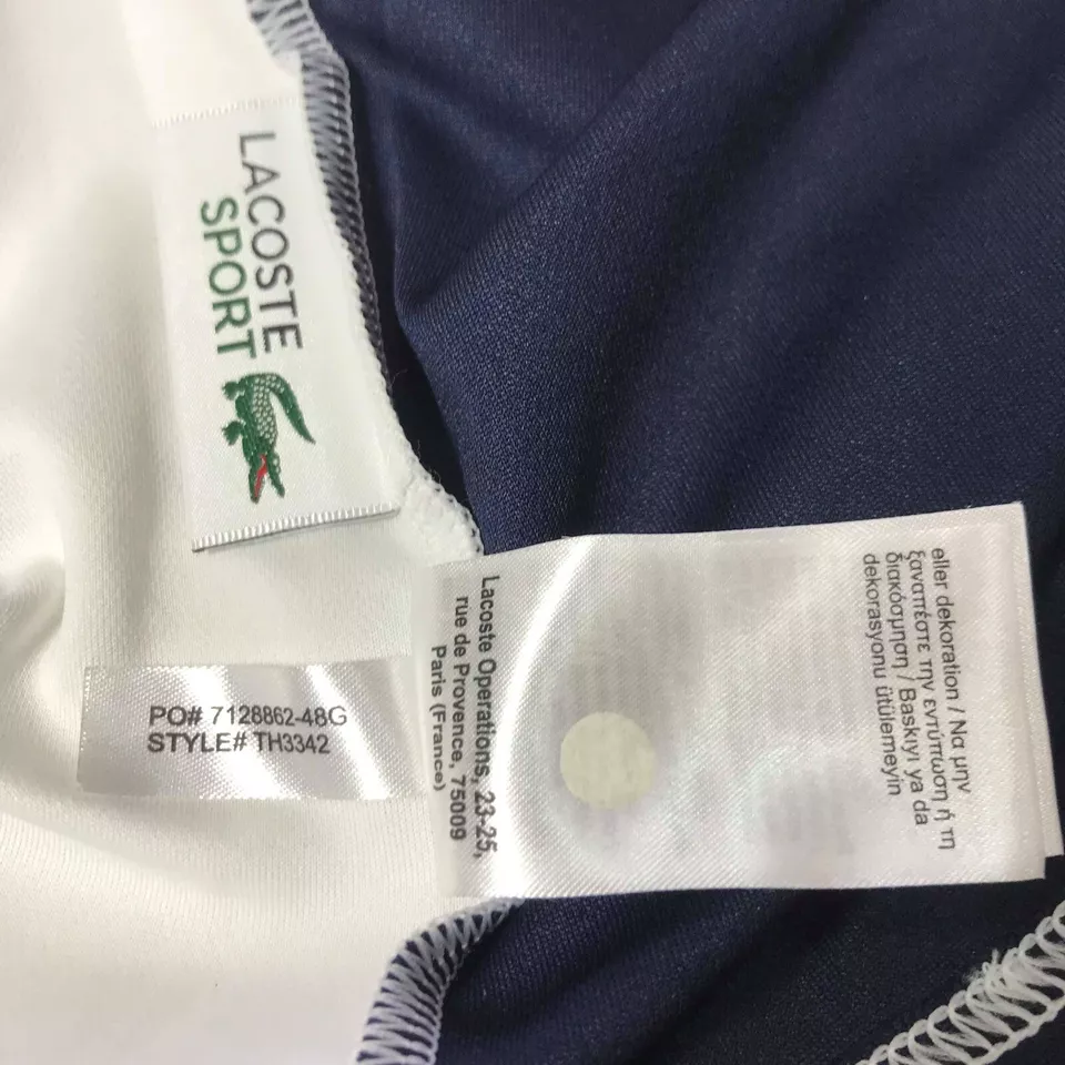 Lacoste Mens T Shirt XS Navy Blue White Colorblock Uv Protection Technical Pique