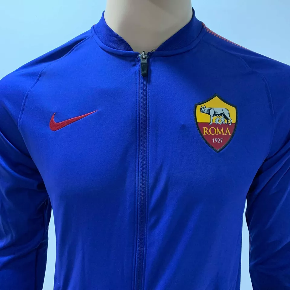 Nike Mens Track Jacket Dri Fit Foorball Roma 855179 Medium Blue Red Gold