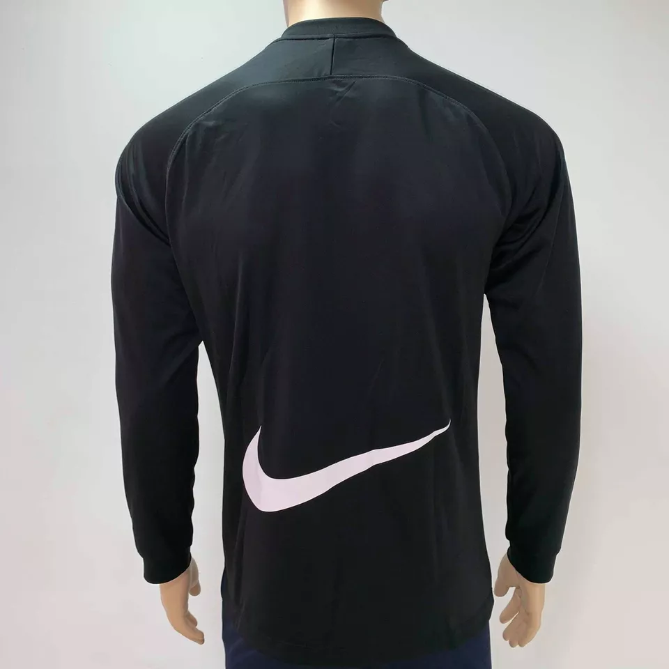 Nike Mens Track Jacket Black White Full Zip Dry Fit S M L XL Football Running