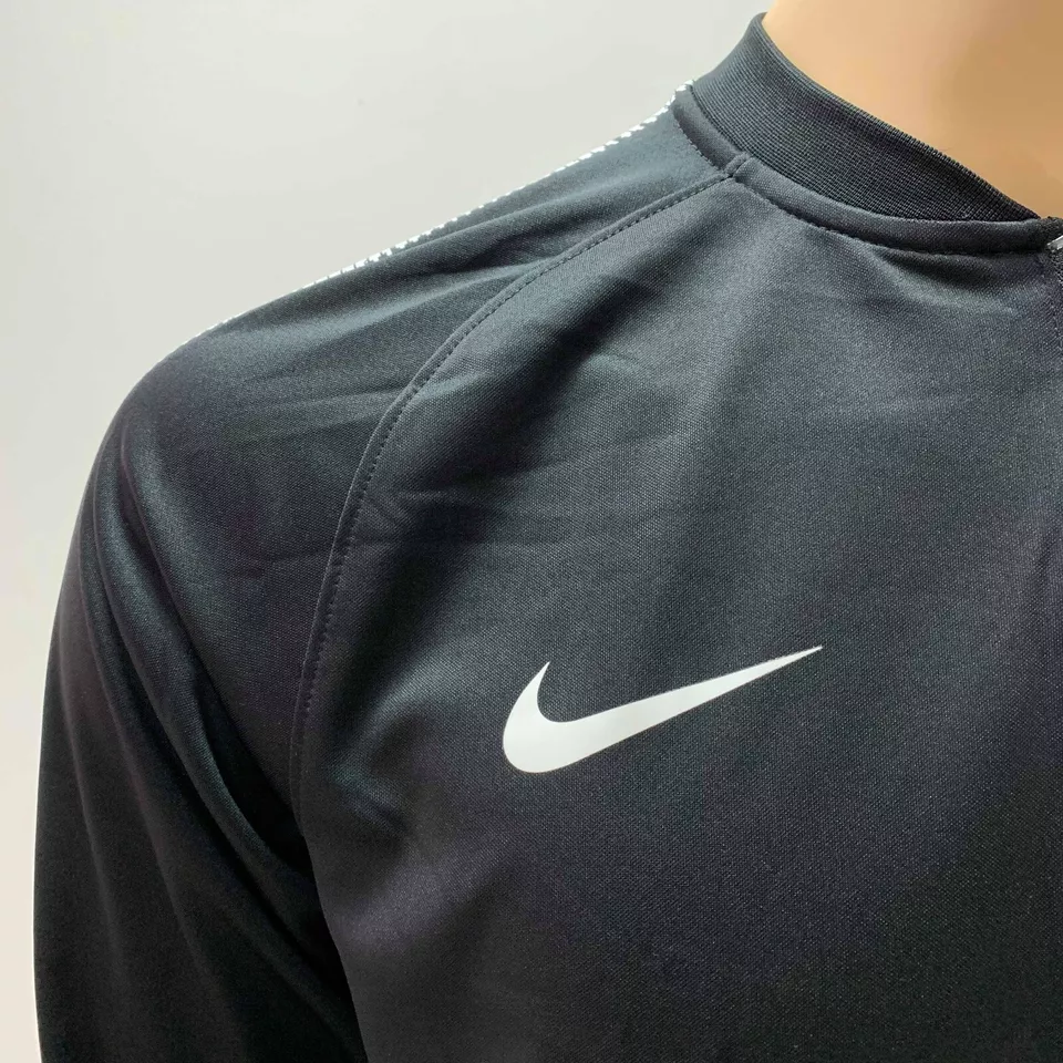Nike Mens Track Jacket Black White Full Zip Dry Fit S M L XL Football Running