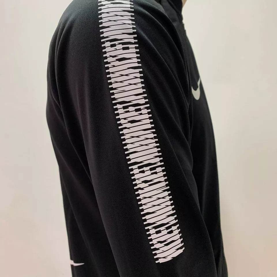 Nike Mens Track Jacket Black White Full Zip Dry Fit S M L XL Football Running