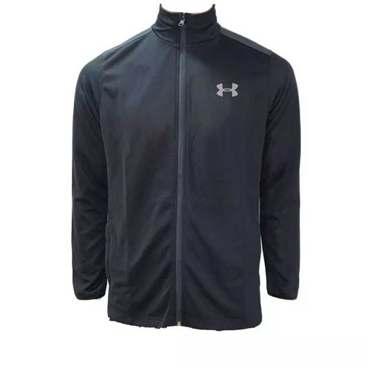 Under Armour Mens Track Jacket Black Gray Small Heat Gear Keeps You Cool