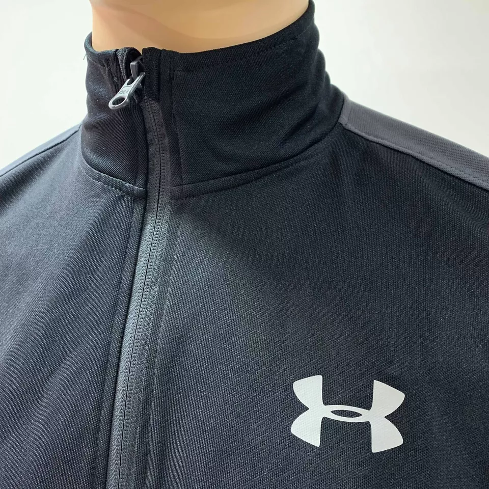 Under Armour Mens Track Jacket Black Gray Small Heat Gear Keeps You Cool
