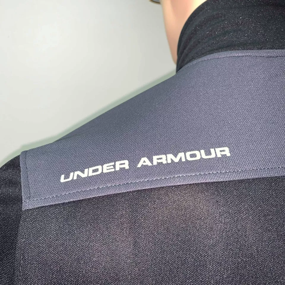 Under Armour Mens Track Jacket Black Gray Small Heat Gear Keeps You Cool