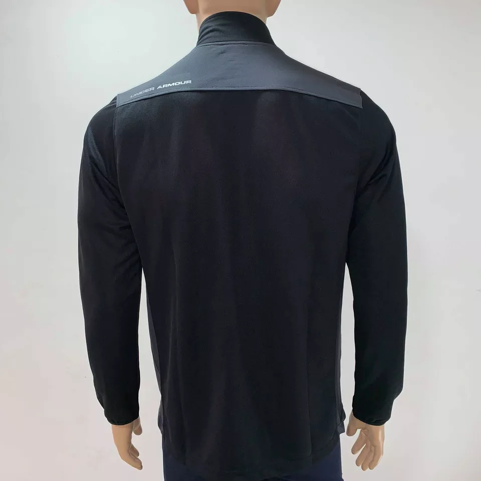 Under Armour Mens Track Jacket Black Gray Small Heat Gear Keeps You Cool