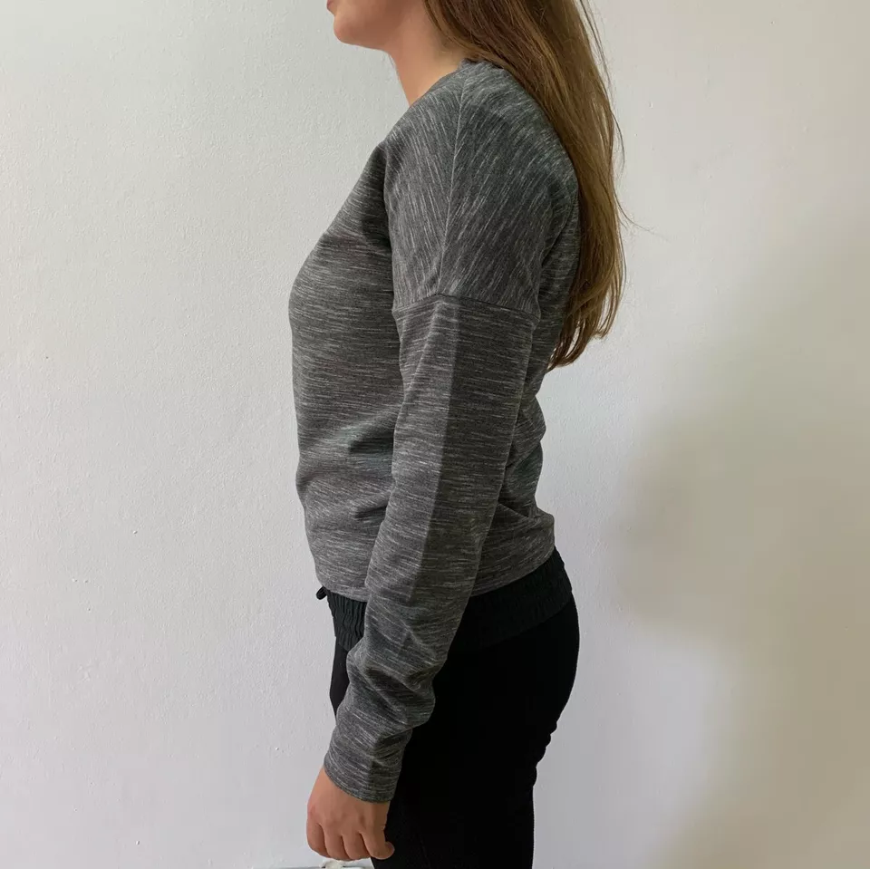 Lacoste Women Sweatshirt Pull Over Gray XS S M Cotton Sport Tennis Long Sleeve