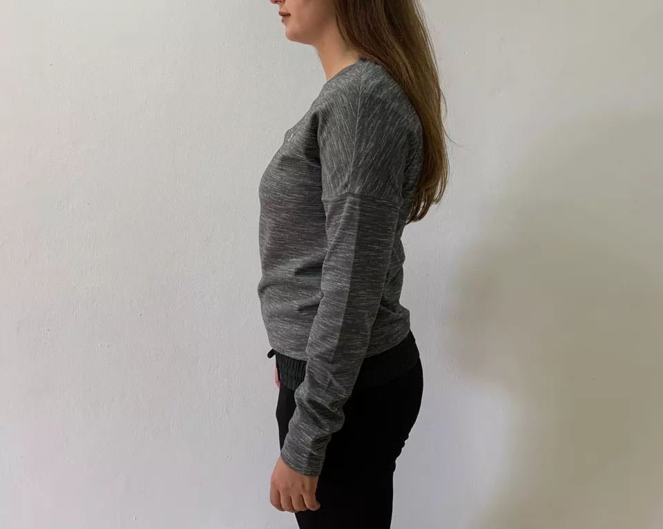 Lacoste Women Sweatshirt Pull Over Gray XS S M Cotton Sport Tennis Long Sleeve