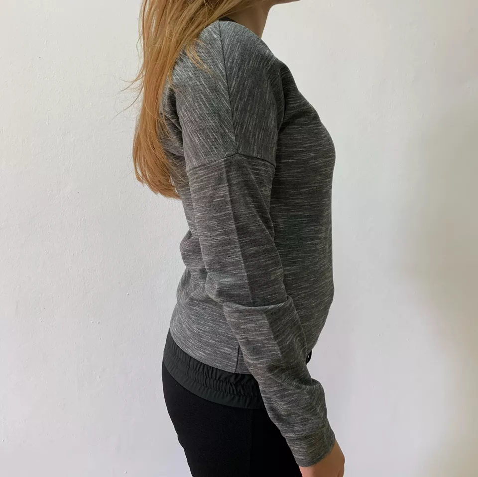 Lacoste Women Sweatshirt Pull Over Gray XS S M Cotton Sport Tennis Long Sleeve