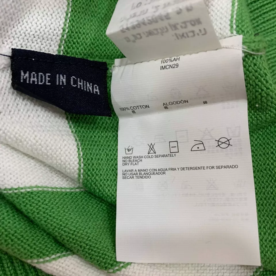 Nautica Sweater Green White XL Zip Stand Up Collar Long Slleves Pull Over