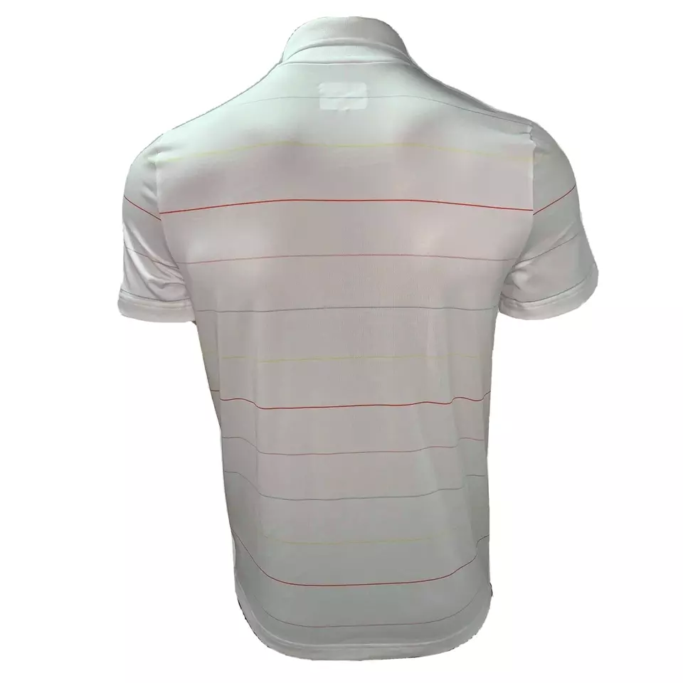 Lacoste Mens Polo Shirt S White Striped Technical Jersey Sport Golf DH3443