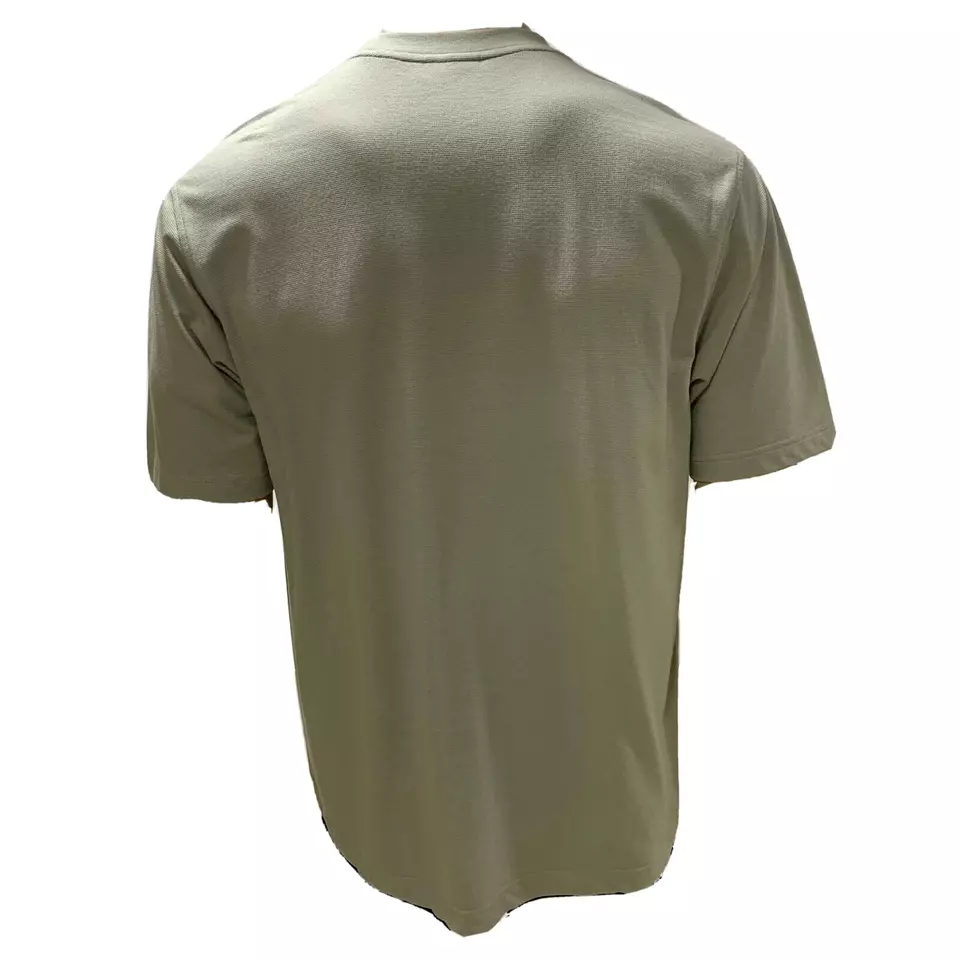 Lacoste Sport Mens T Shirt M Green Crew Neck Waffle Knit Textured Cotton