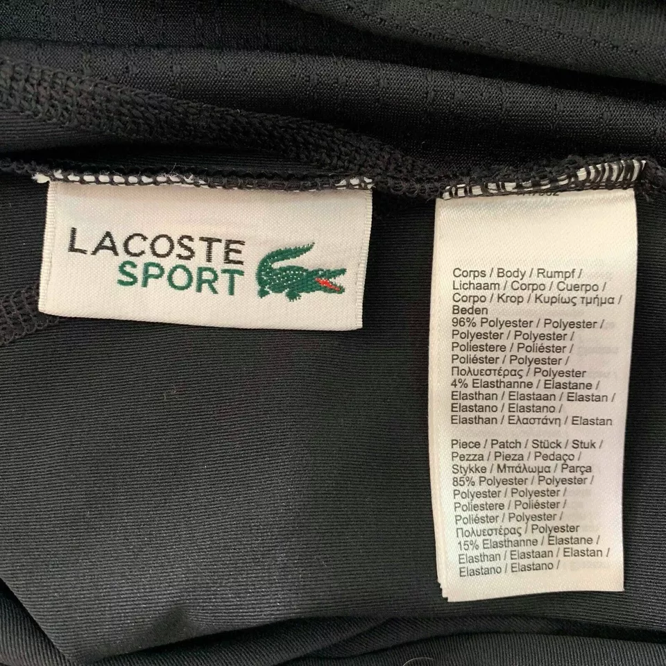 Lacoste Mens T Shirt Black XS 2XL 4XL Compression Athletic Tennis Golf Reflective