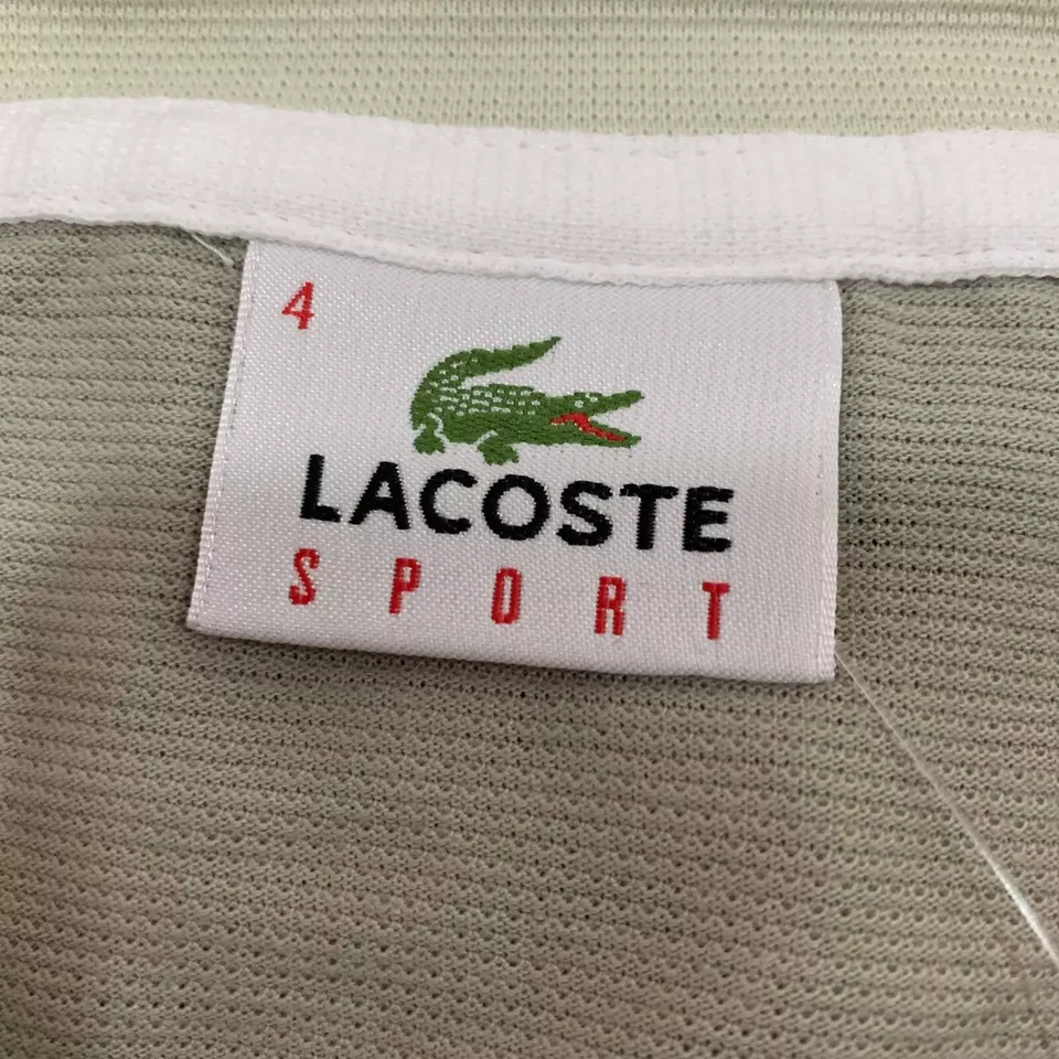 Lacoste Mens Polo Shirt Long Sleeves Medium Fr 4 Brown Gray Waffle Knit Textured