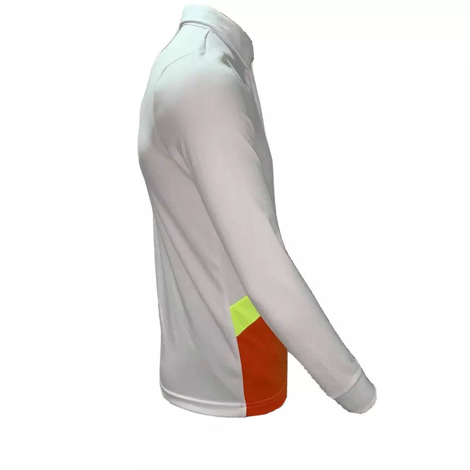 Lacoste Mens Polo Shirt XS Small Sport Tennis Lightweight White Orange Yellow