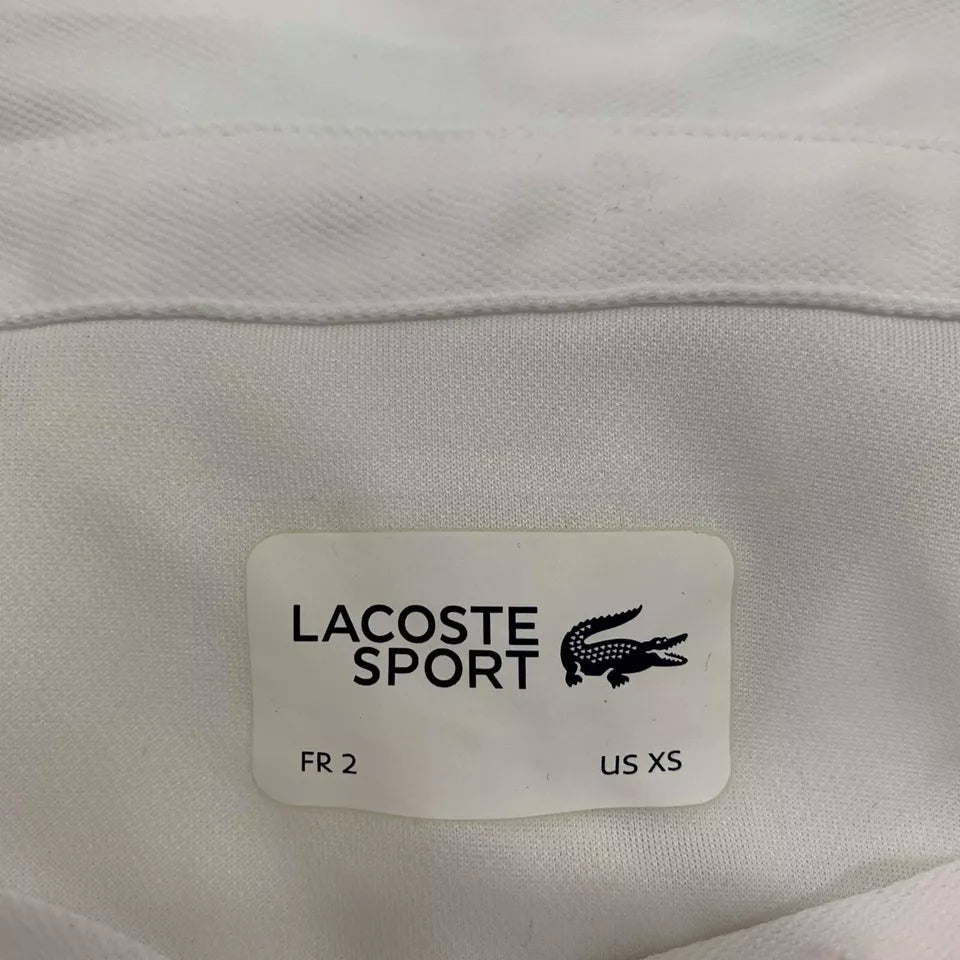 Lacoste Mens Polo Shirt XS Small Sport Tennis Lightweight White Orange Yellow