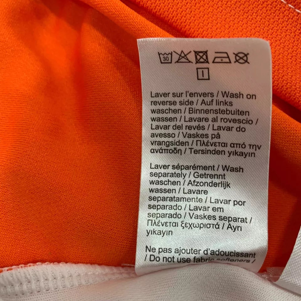 Lacoste Mens Polo Shirt XS Small Sport Tennis Lightweight White Orange Yellow
