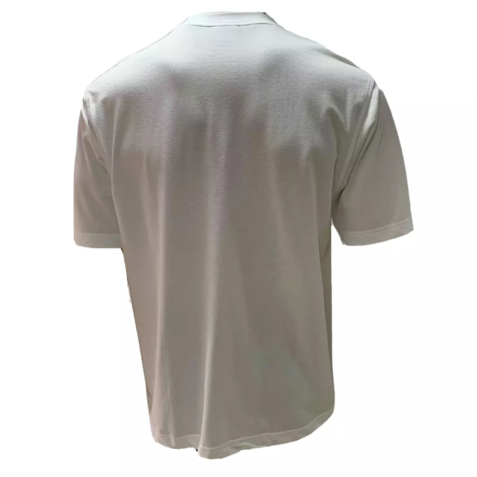 Lacoste Sport Mens T Shirt Medium White Crew Neck Waffle Knit Textured Cotton