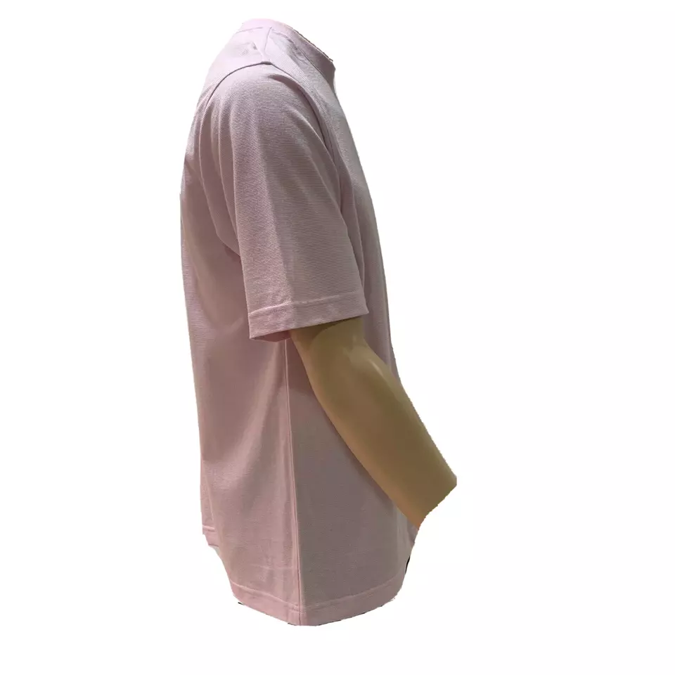 Lacoste Sport Mens T Shirt Large Fr 6 Pink Crew Neck Waffle Knit Textured Cotton